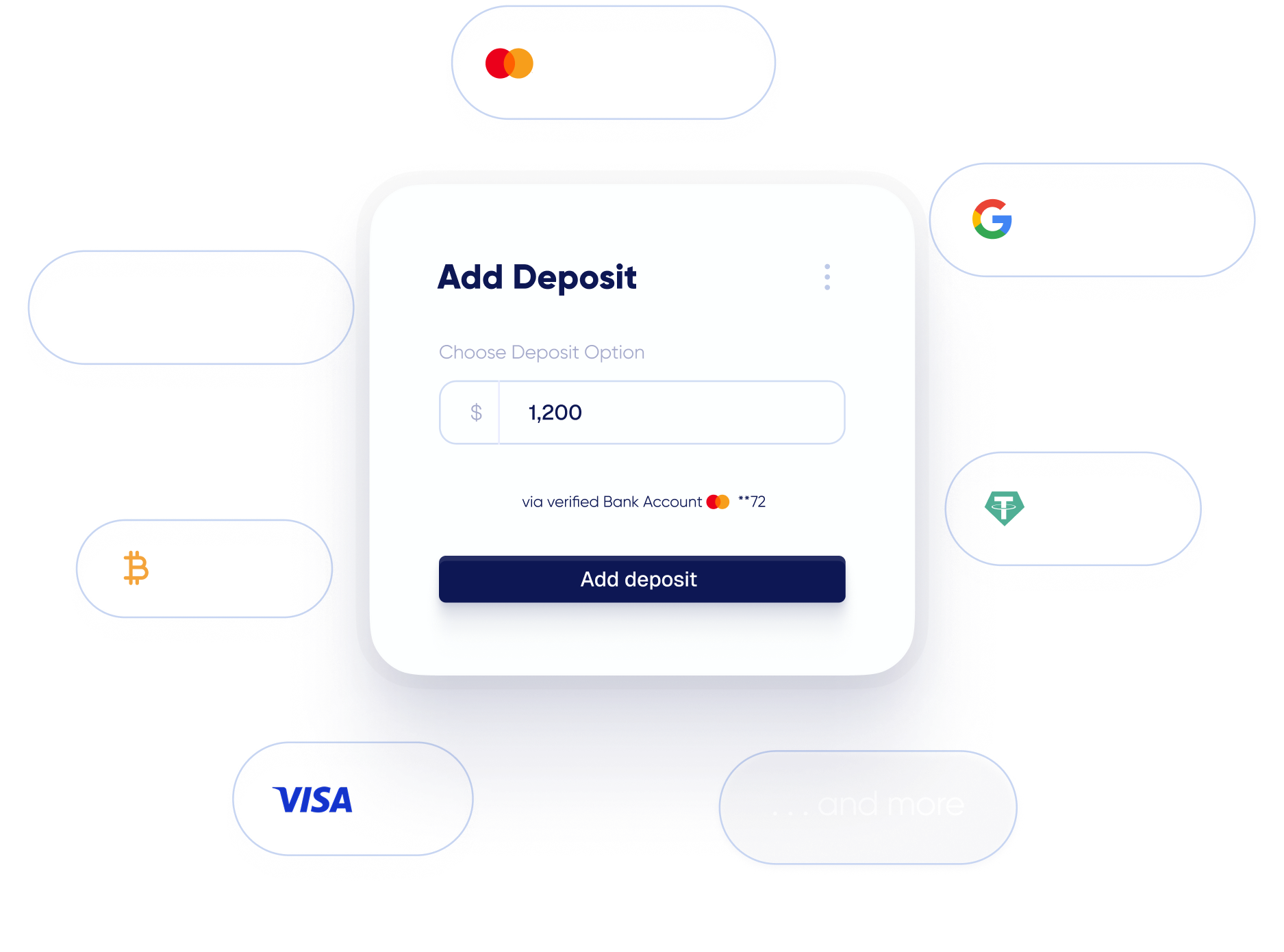 HeroFX deposit options - cards, Apple Pay, Google Pay and major crypto