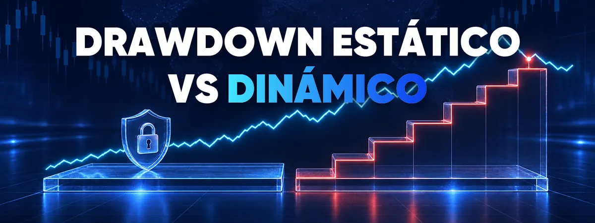 Drawdown est&aacute;tico vs din&aacute;mico &mdash; ilustraci&oacute;n de un suelo fijo y un suelo escalonado que sube bajo una curva de equity